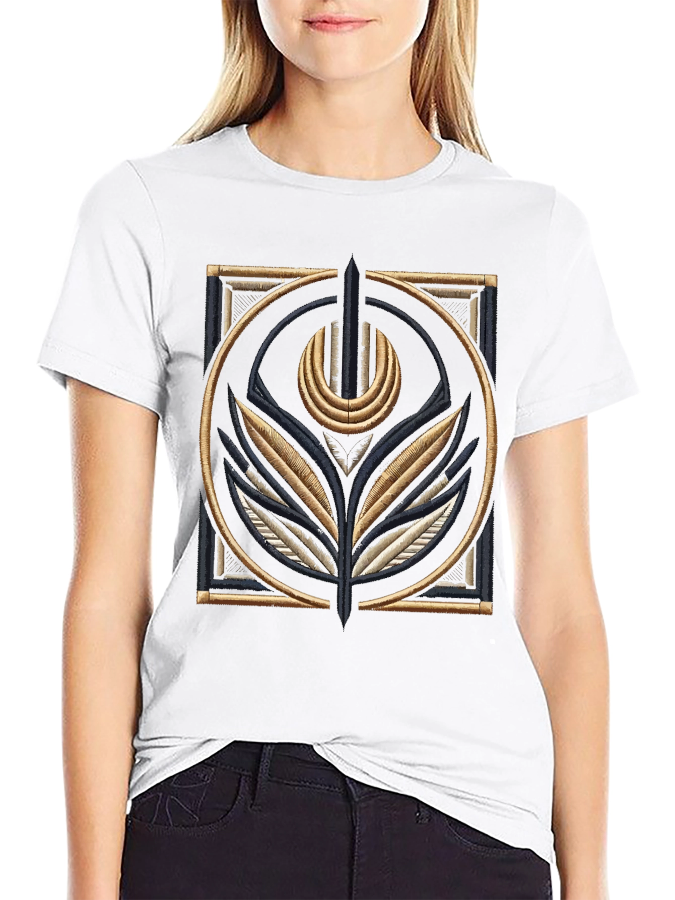 Embroidered Emblem Black T-Shirt