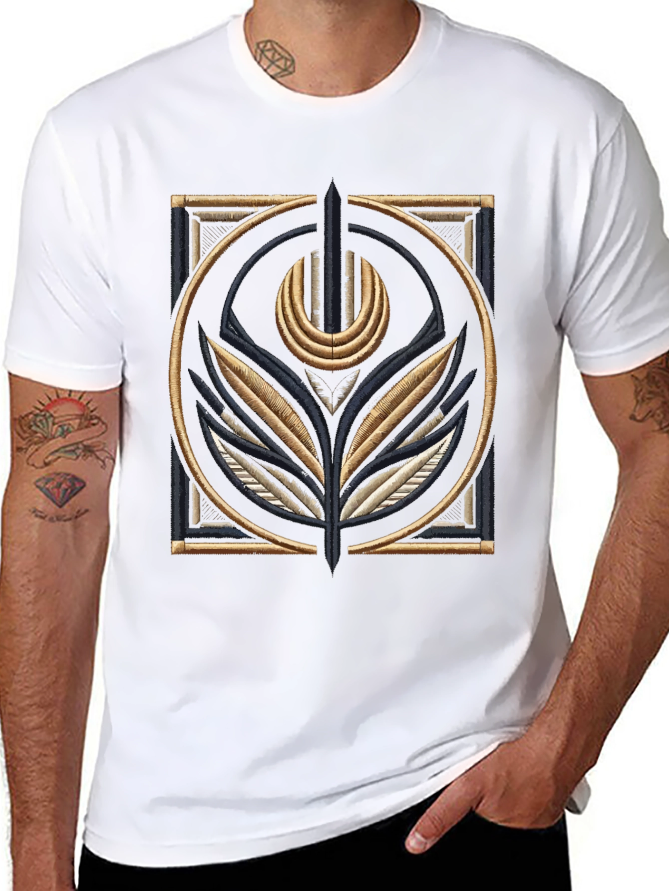 Embroidered Emblem Black T-Shirt