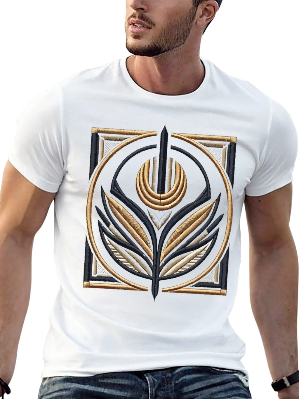 Embroidered Emblem Black T-Shirt
