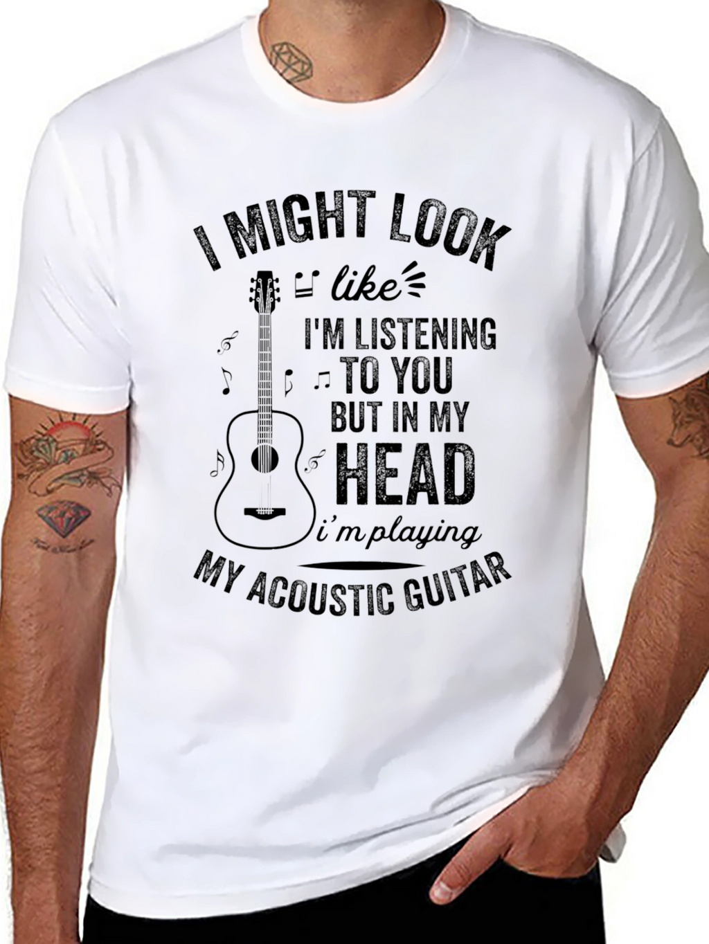Acoustic Guitar T-Shirt - Musician Novelty Tee