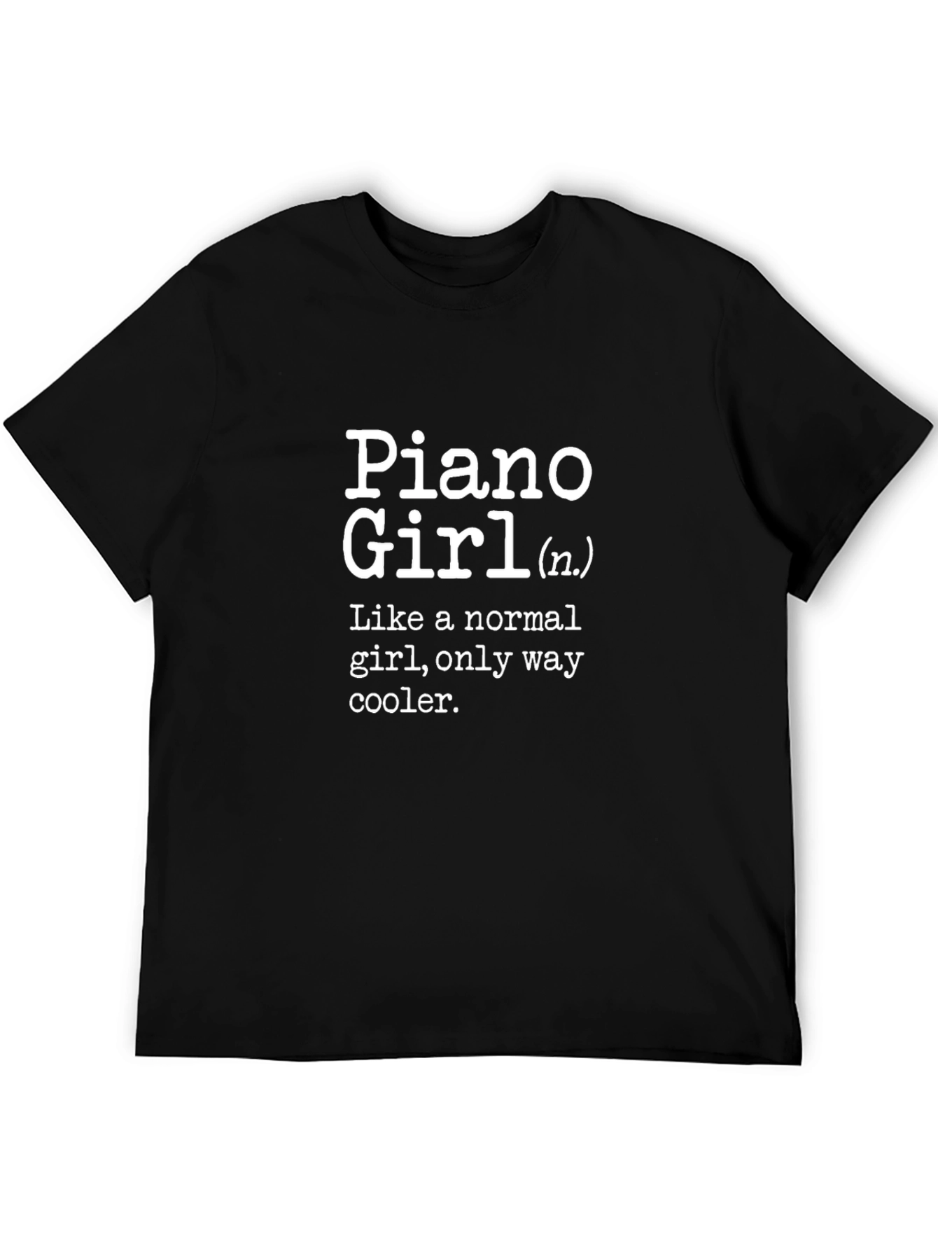 Piano Girl Graphic T-Shirt - Musician Novelty Tee