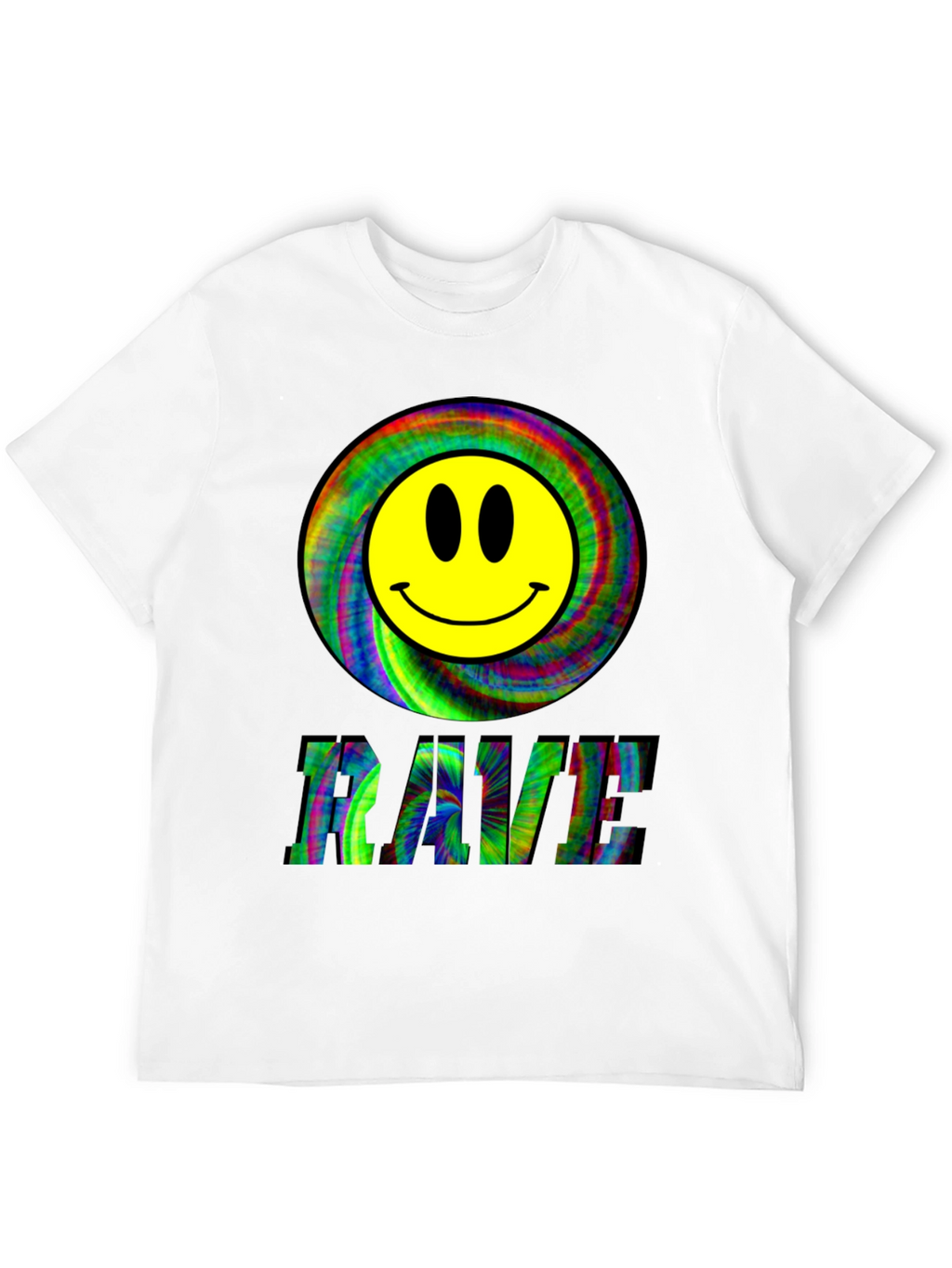 Rave Smiley Face Black T-Shirt