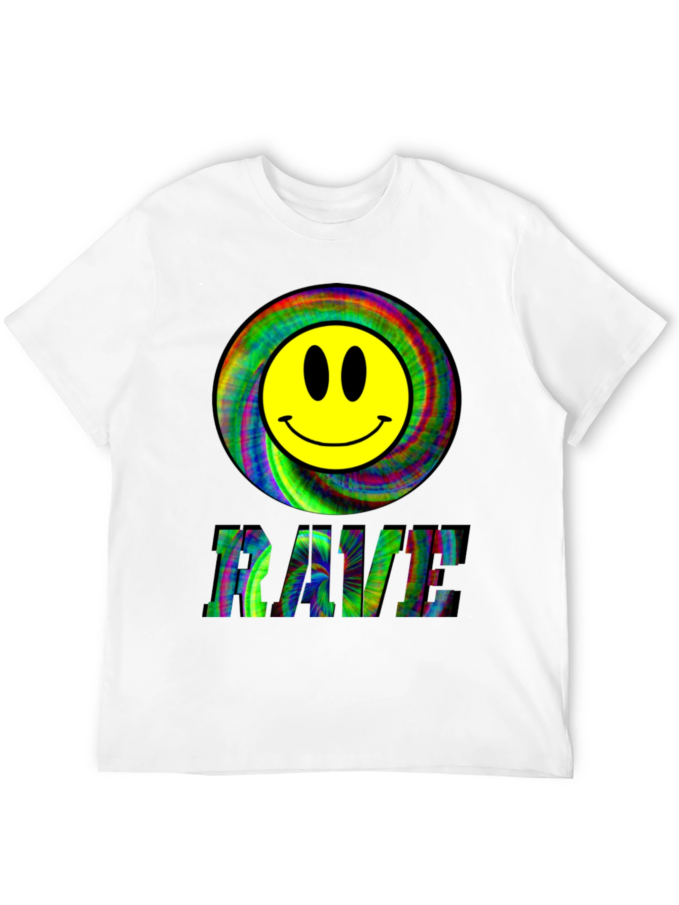 Rave Smiley Face Black T-Shirt