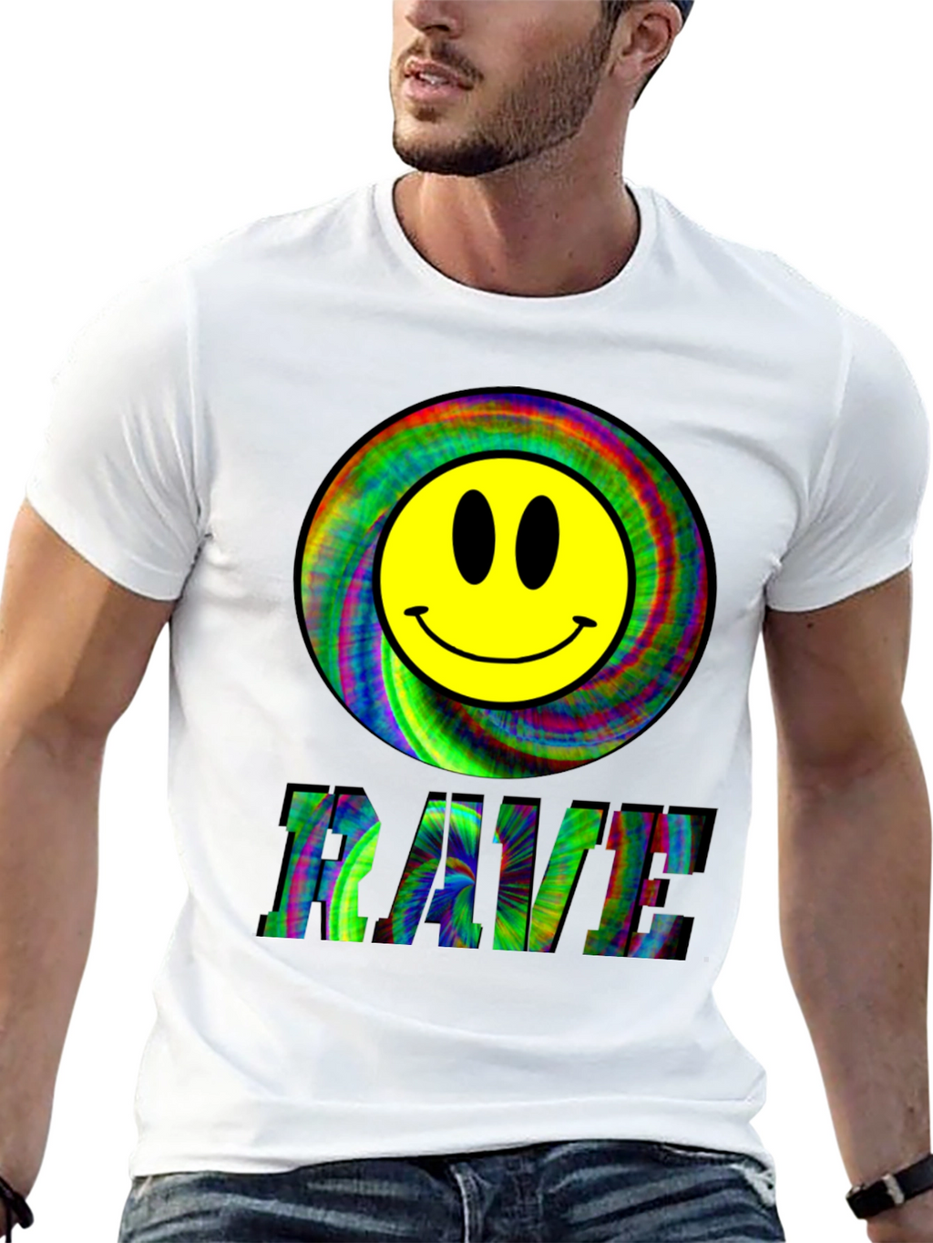 Rave Smiley Face Black T-Shirt