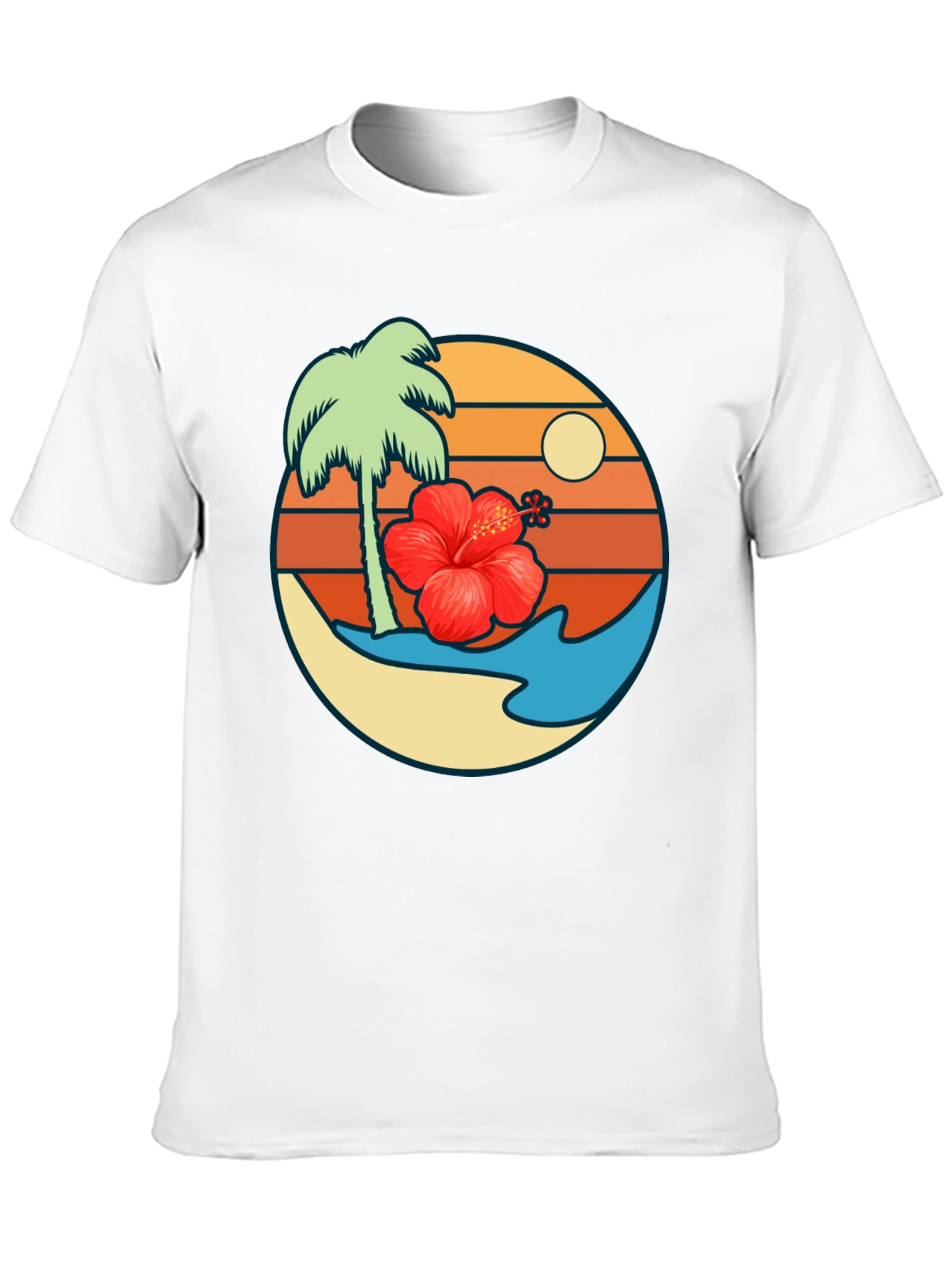 Tropical Island Graphic T-Shirt - Black