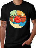 Tropical Island Graphic T-Shirt - Black