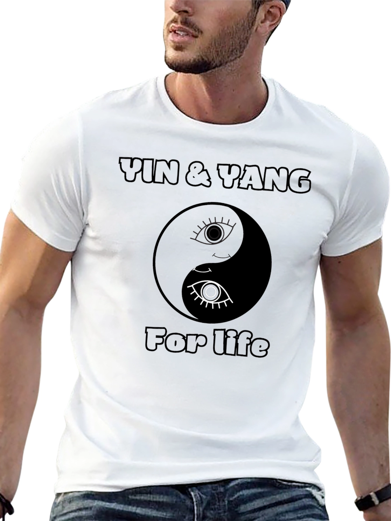 Yin & Yang For Life Black Graphic Tee