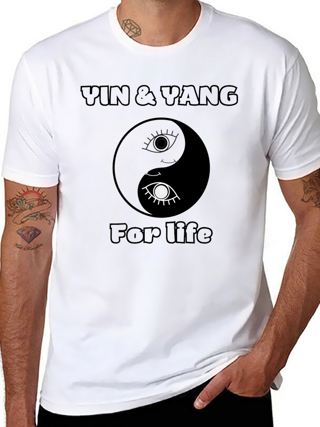 Yin & Yang For Life Black Graphic Tee