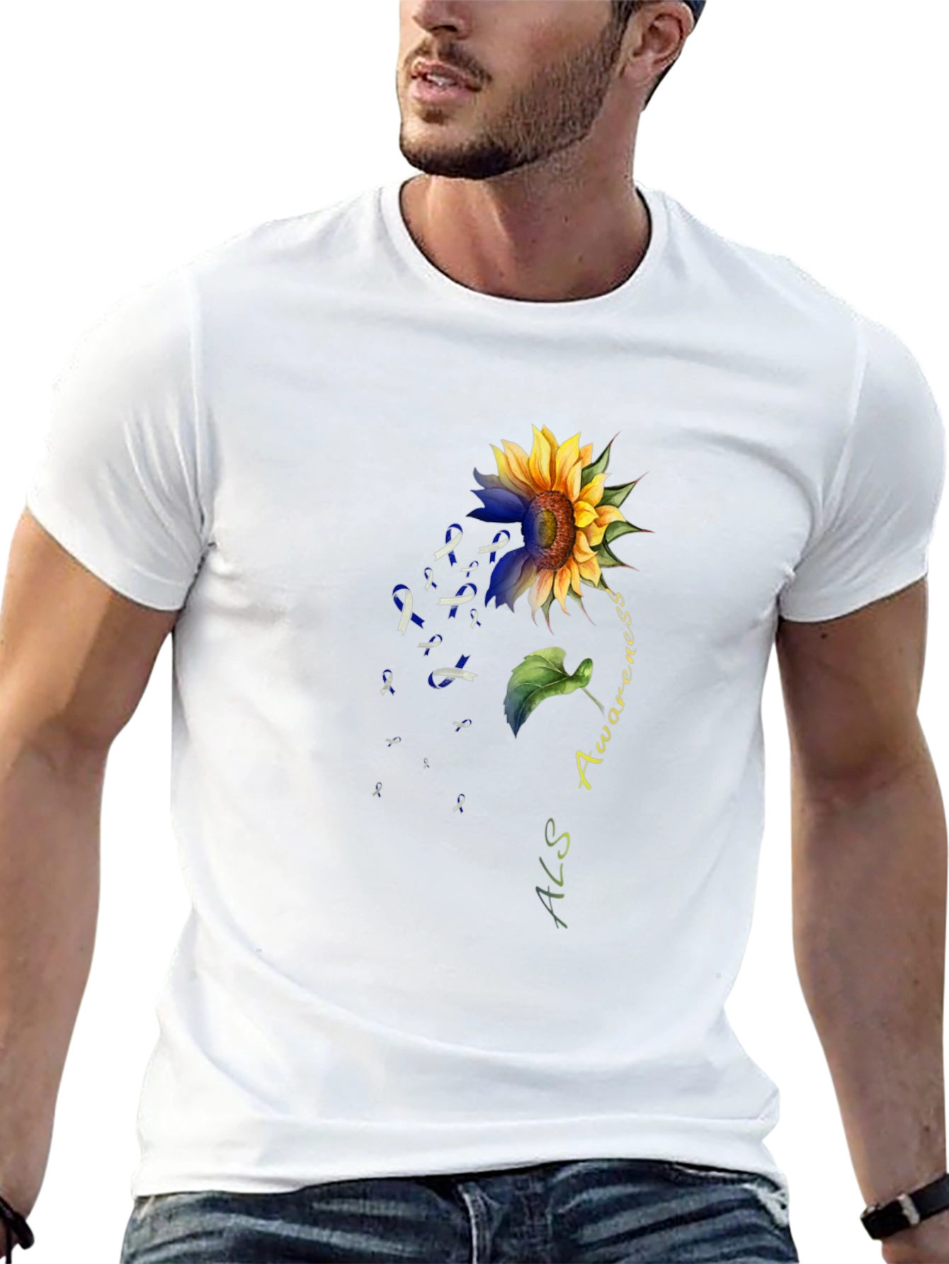 ALS Awareness Sunflower Graphic T-Shirt