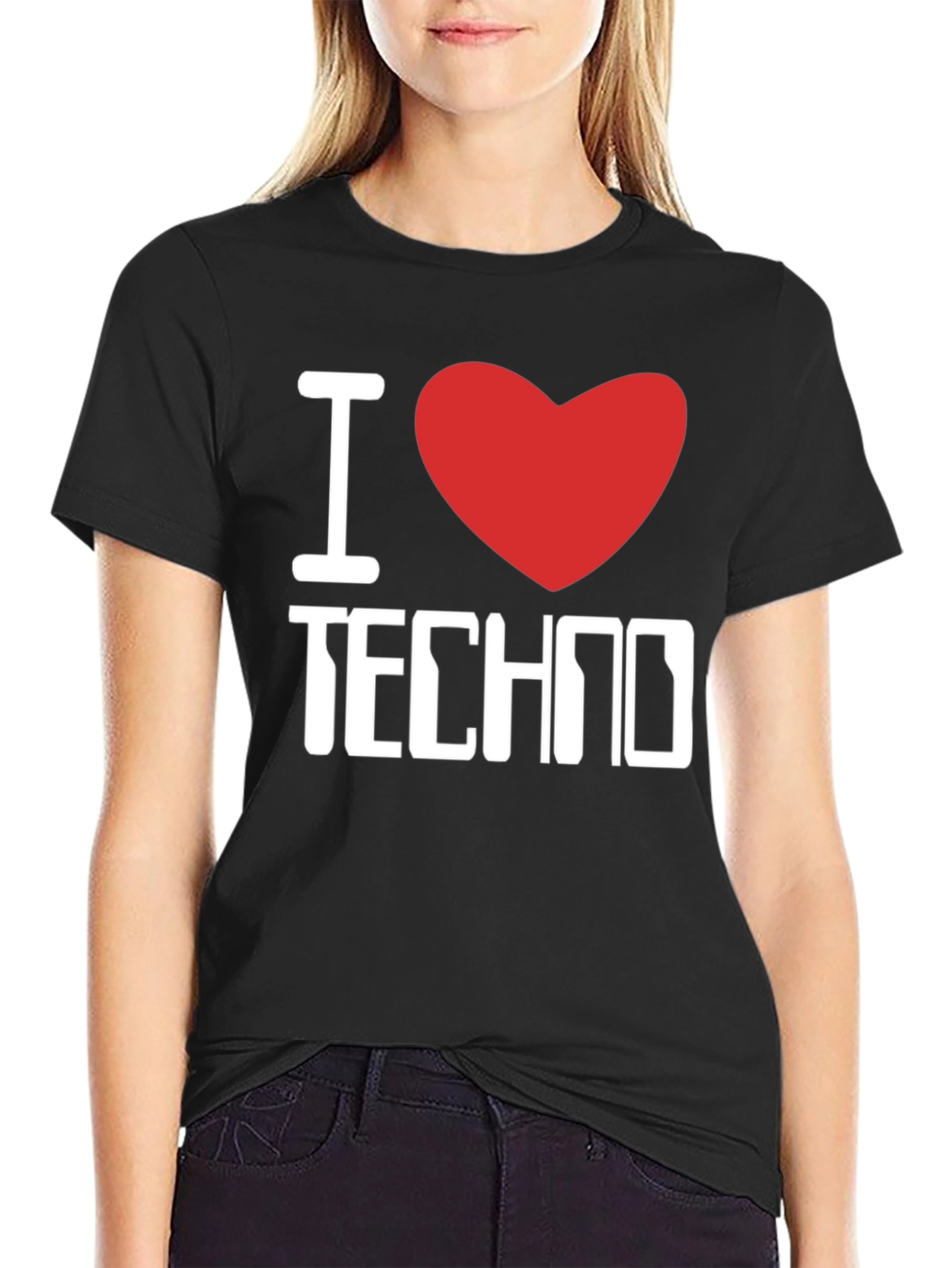 I Love Techno Graphic T-Shirt - Music Lover Tee
