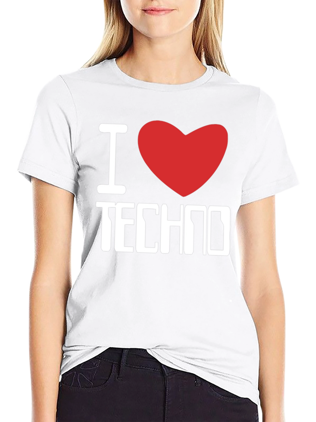 I Love Techno Graphic T-Shirt - Music Lover Tee