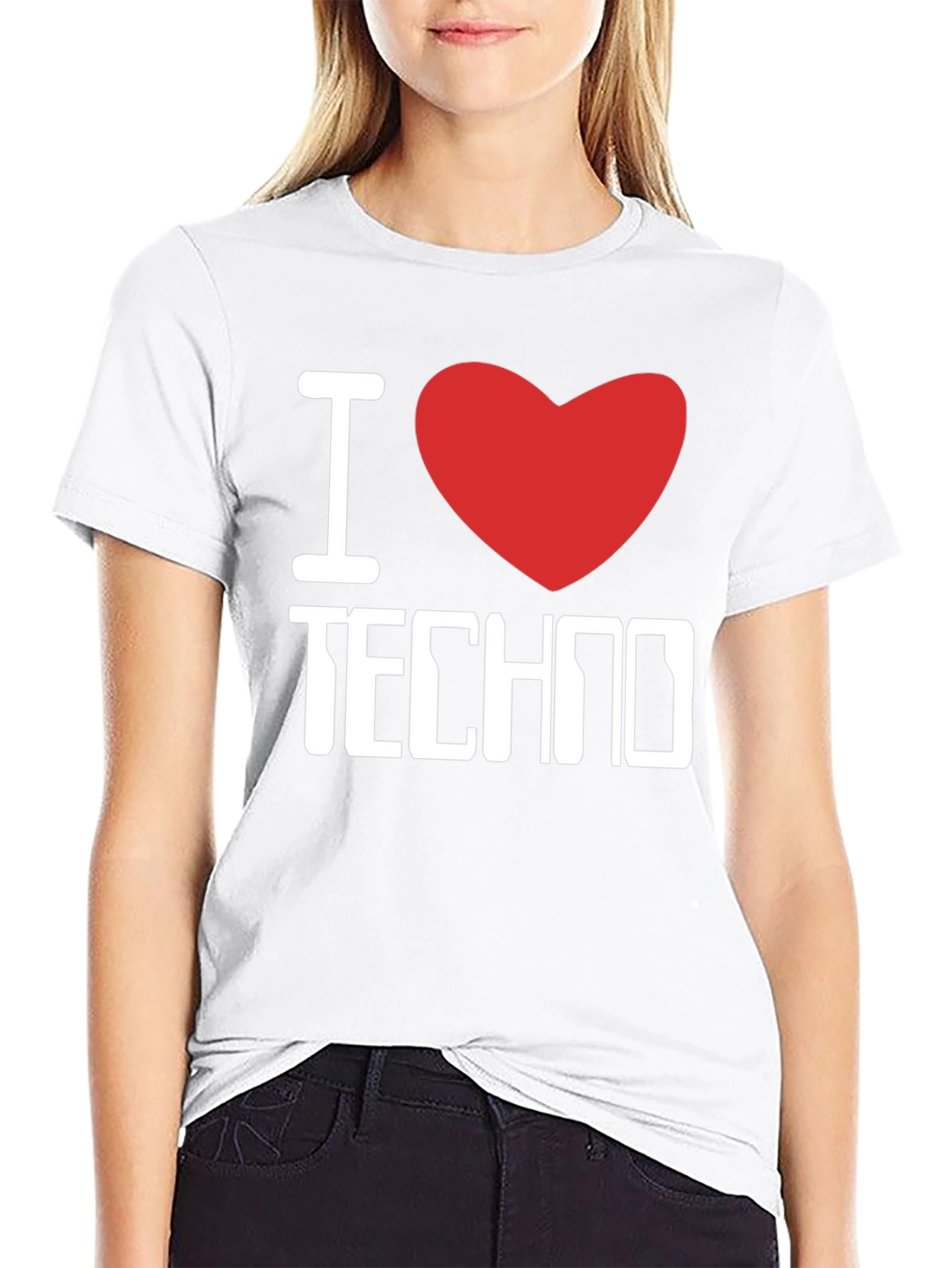 I Love Techno Graphic T-Shirt - Music Lover Tee