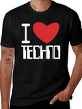 I Love Techno Graphic T-Shirt - Music Lover Tee