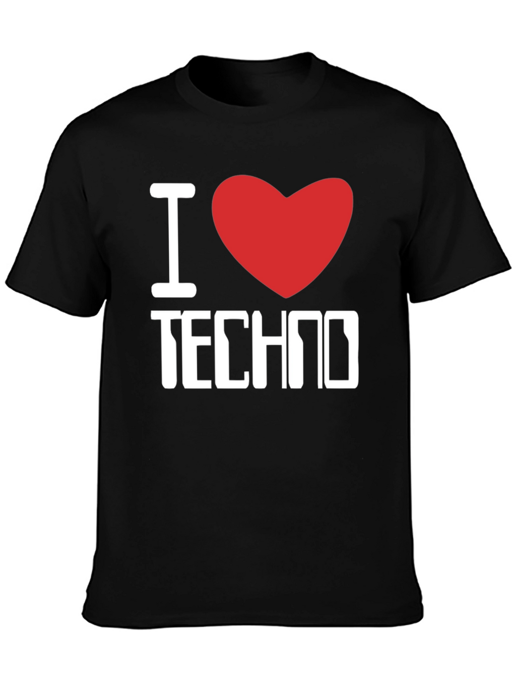 I Love Techno Graphic T-Shirt - Music Lover Tee