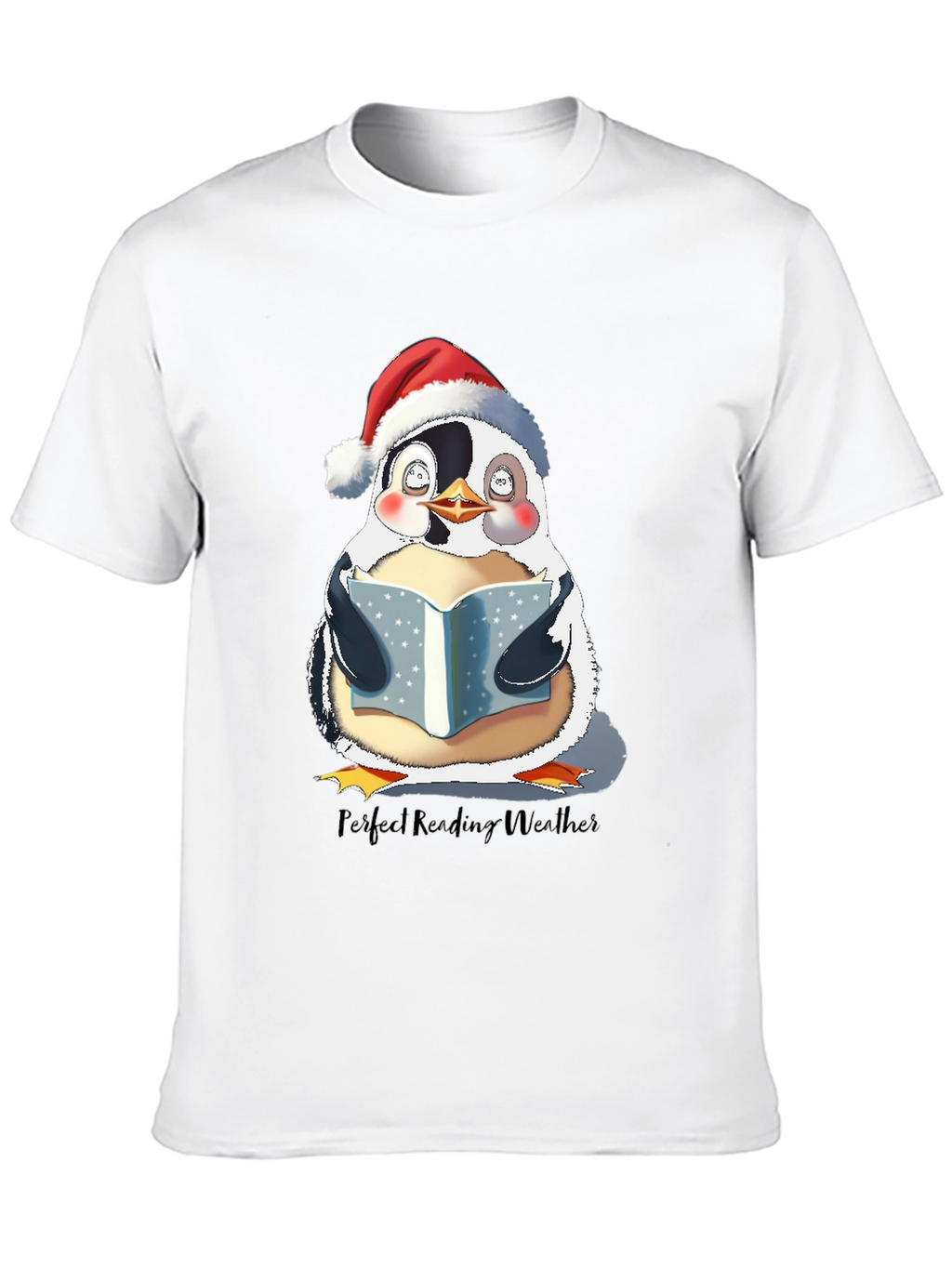 Penguin Reading Weather T-Shirt