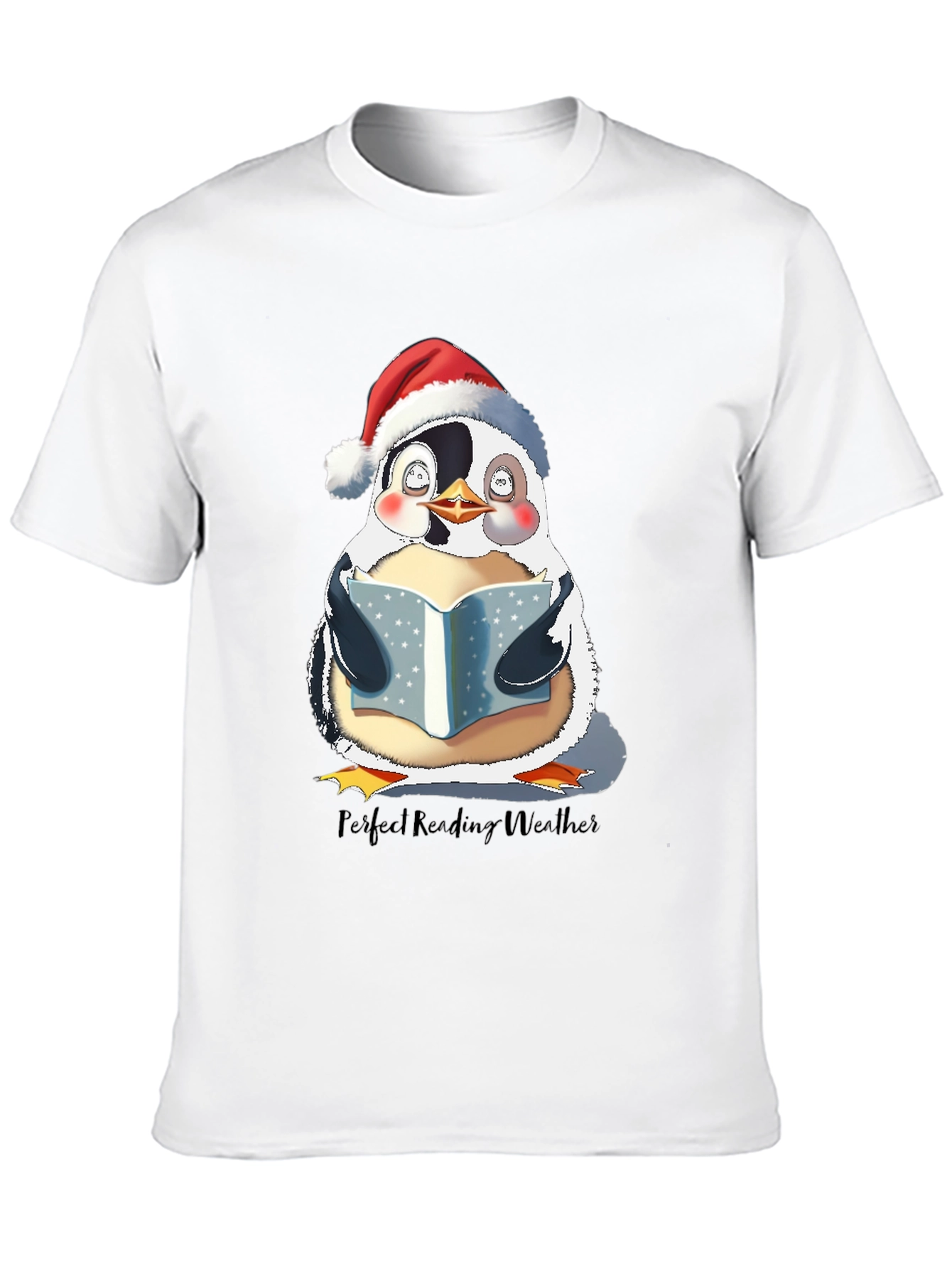 Penguin Reading Weather T-Shirt