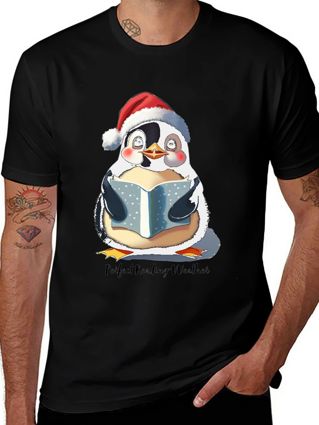 Penguin Reading Weather T-Shirt