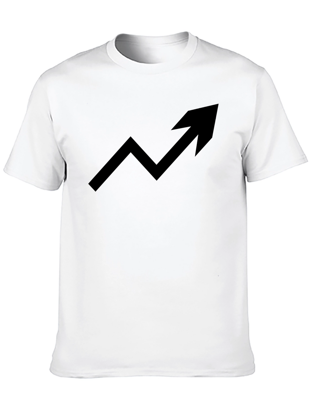 Trending Up Arrow Graphic Tee - Black Cotton T-Shirt