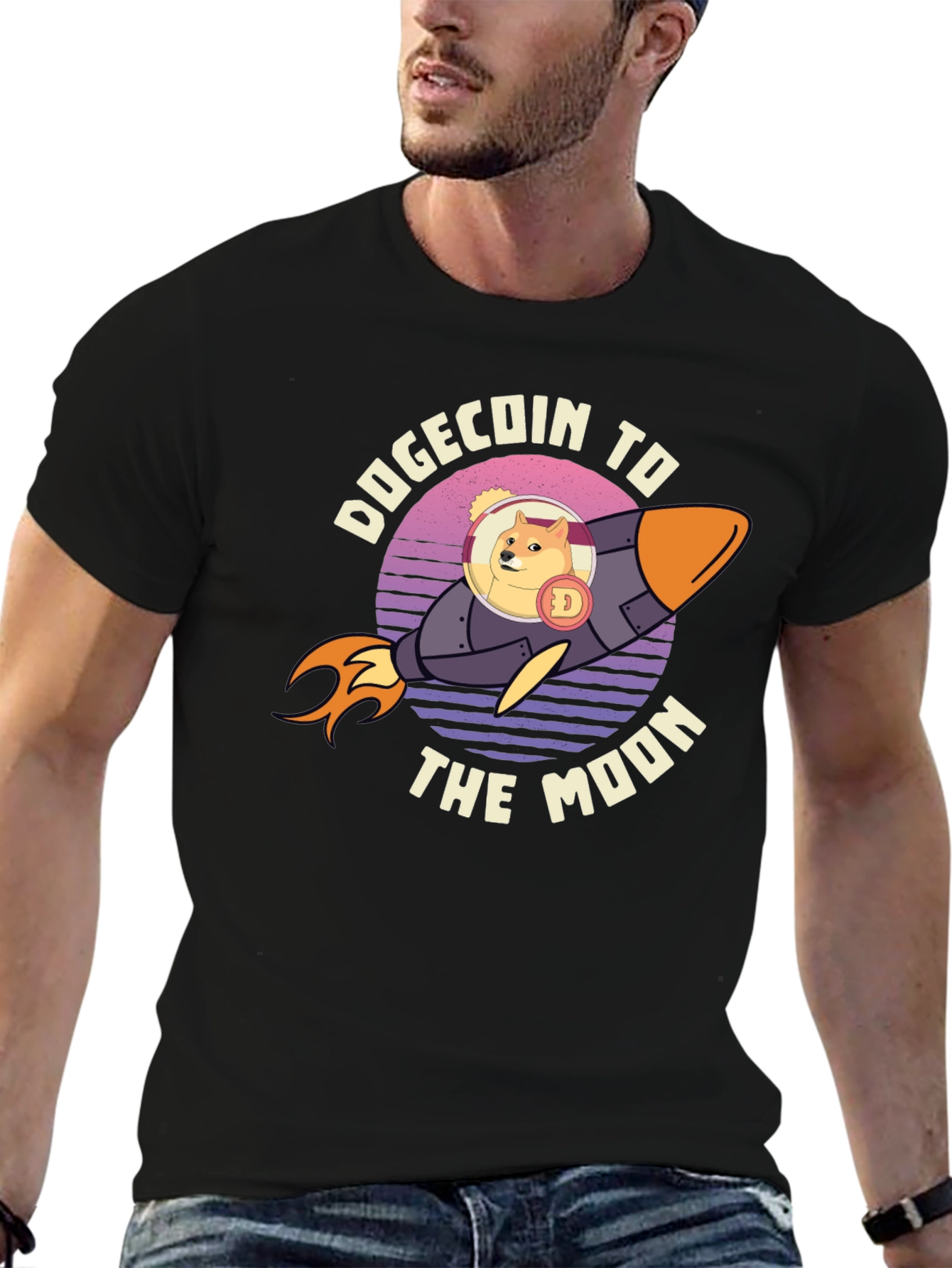 Dogecoin To The Moon Graphic Tee
