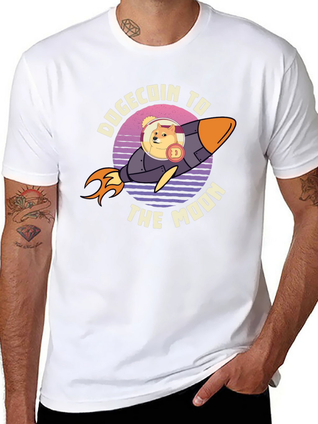 Dogecoin To The Moon Graphic Tee