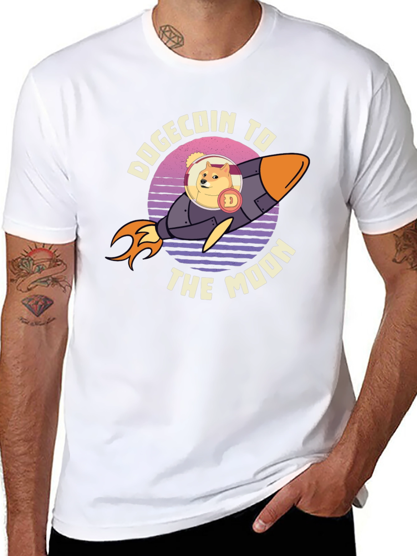 Dogecoin To The Moon Graphic Tee