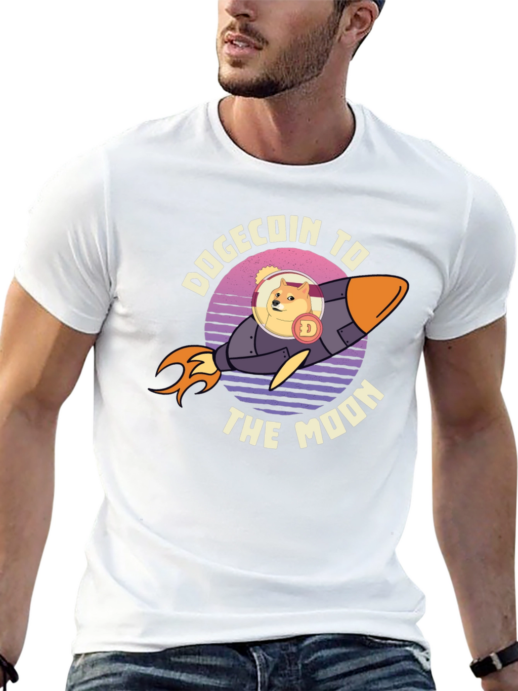 Dogecoin To The Moon Graphic Tee