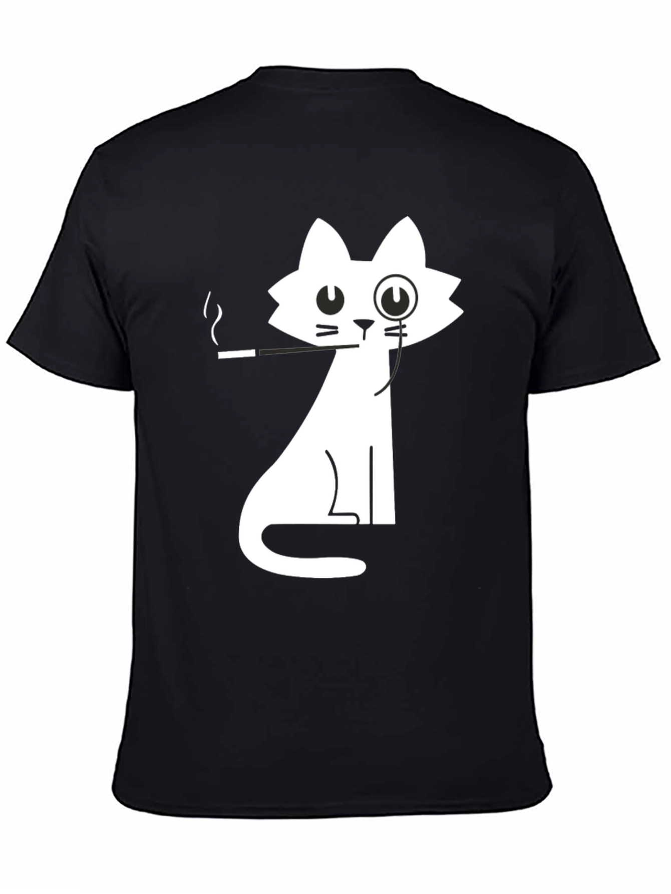Gentleman Cat Graphic Tee - Black Cotton T-Shirt