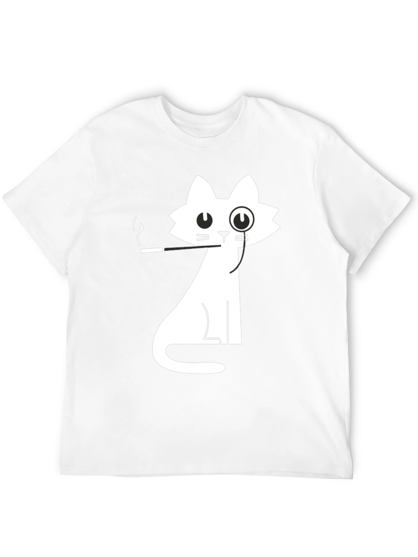Gentleman Cat Graphic Tee - Black Cotton T-Shirt