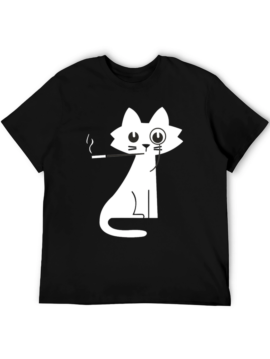 Gentleman Cat Graphic Tee - Black Cotton T-Shirt