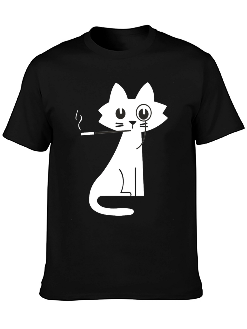 Gentleman Cat Graphic Tee - Black Cotton T-Shirt