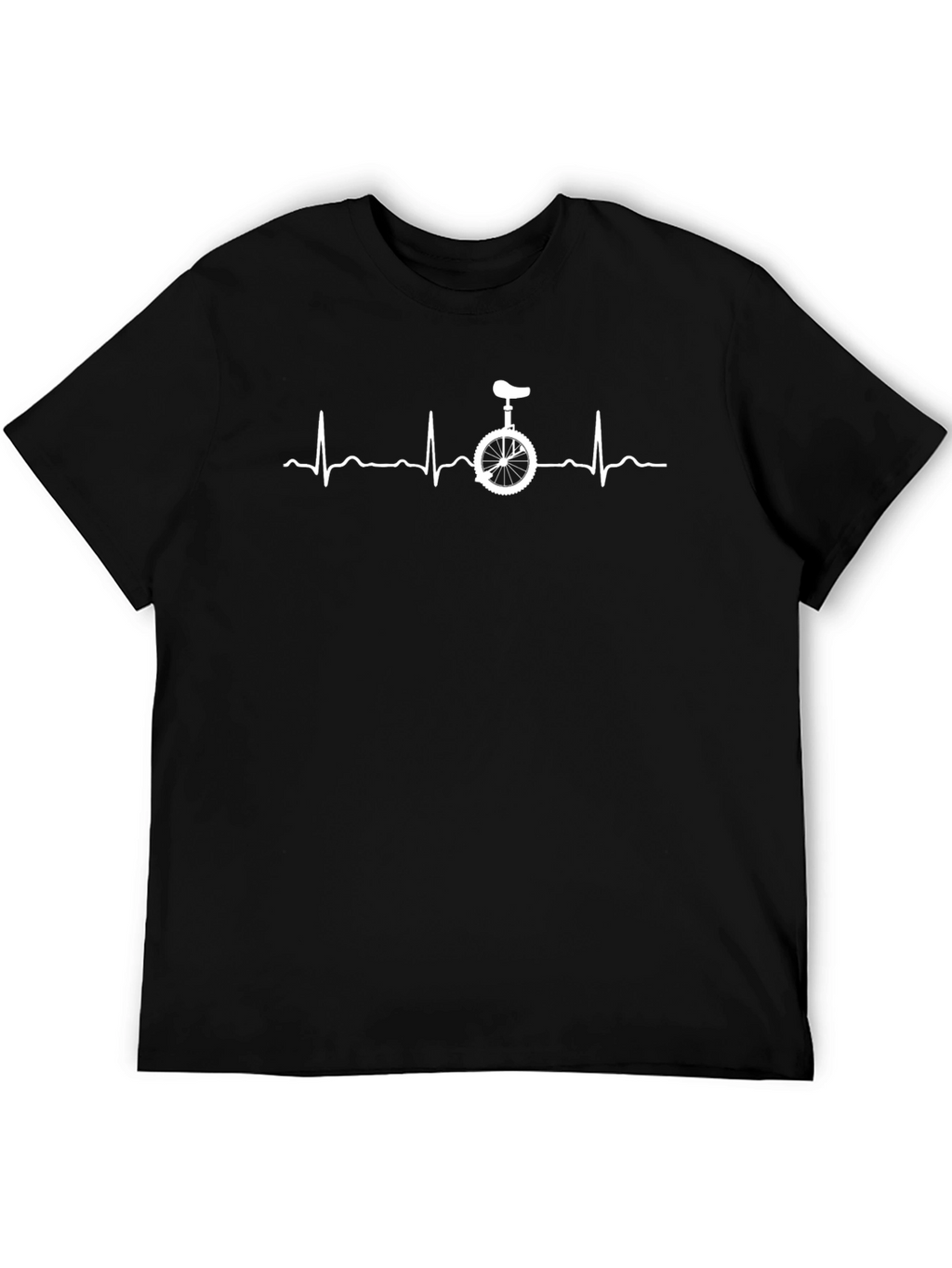 Unicycle Heartbeat T-Shirt - Black Graphic Tee