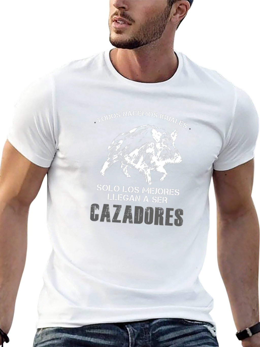 Mens Hunting T-Shirt - Hog Design