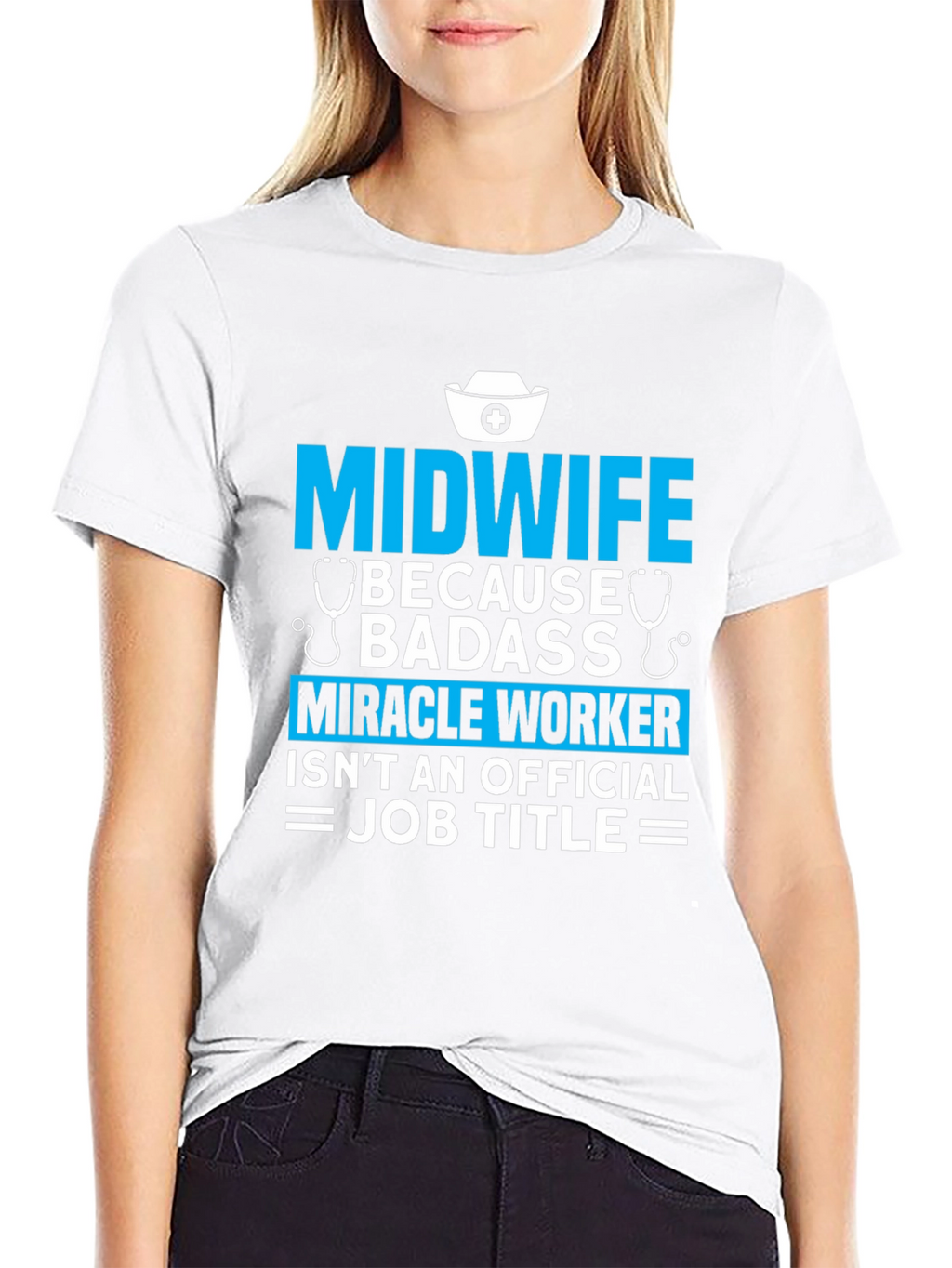 Midwife Badass Job Title Graphic T-Shirt
