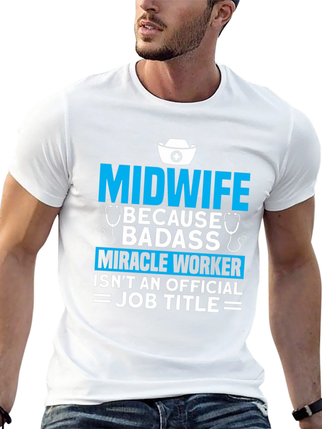 Midwife Badass Job Title Graphic T-Shirt