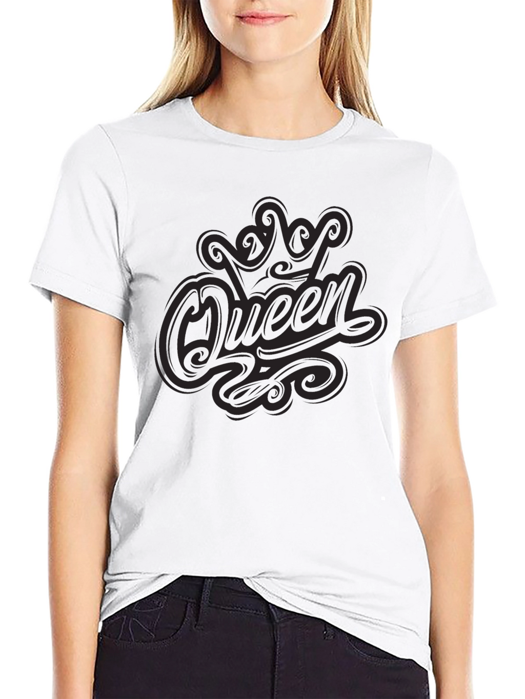 Queen Graphic Print Black T-Shirt