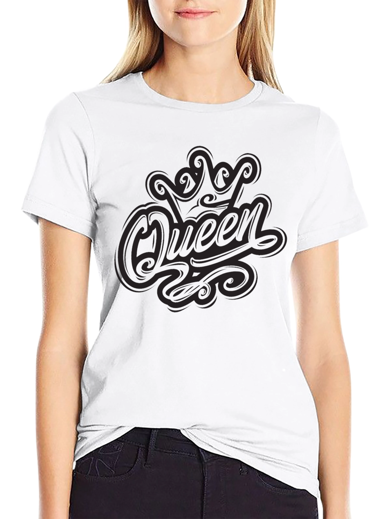 Queen Graphic Print Black T-Shirt