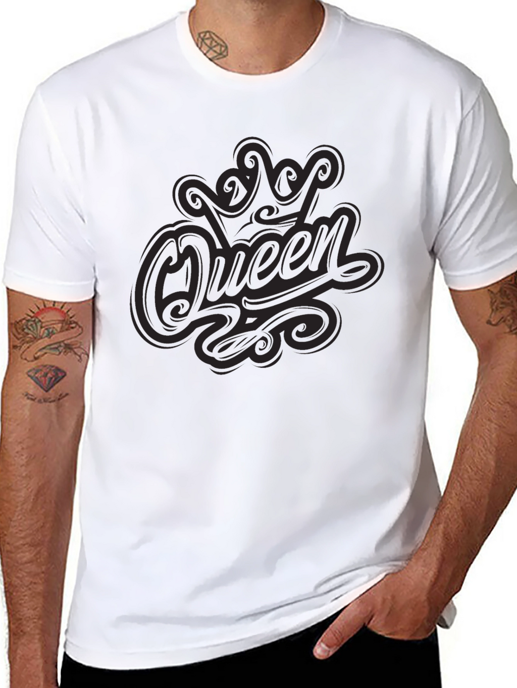 Queen Graphic Print Black T-Shirt