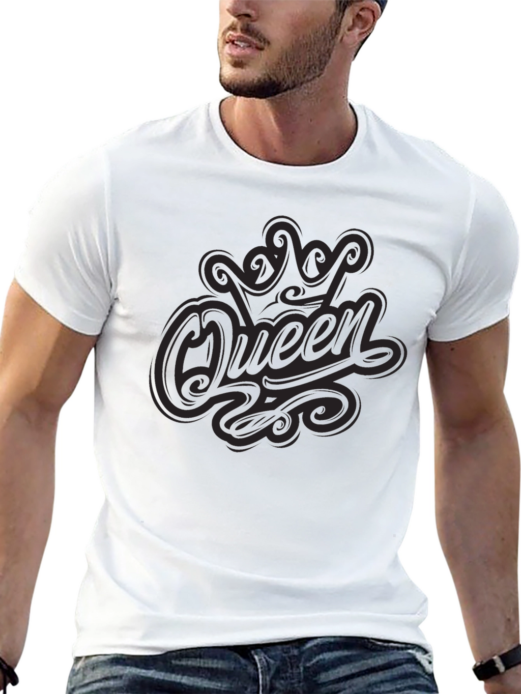 Queen Graphic Print Black T-Shirt