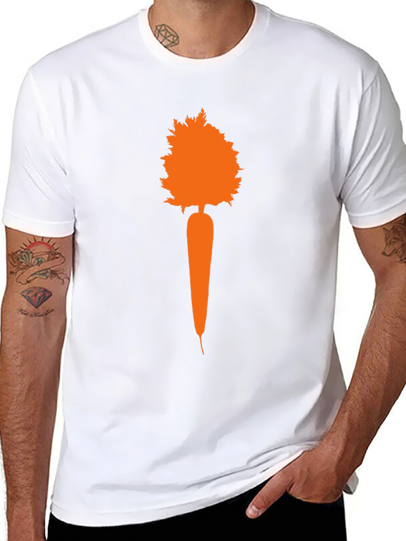 Carrot Tree Graphic Tee - Black Cotton T-Shirt