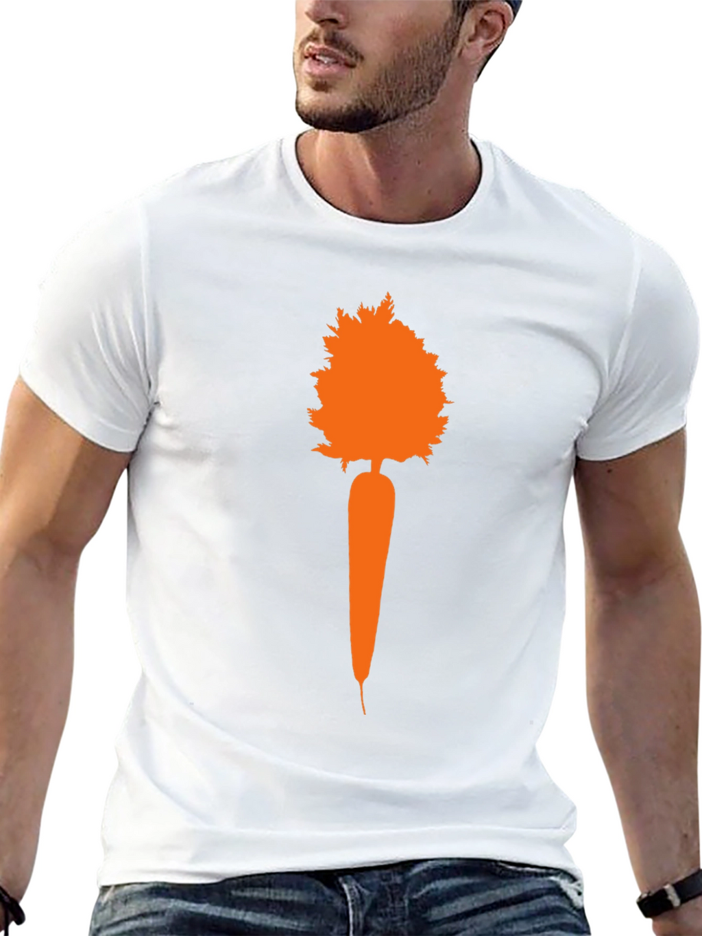 Carrot Tree Graphic Tee - Black Cotton T-Shirt