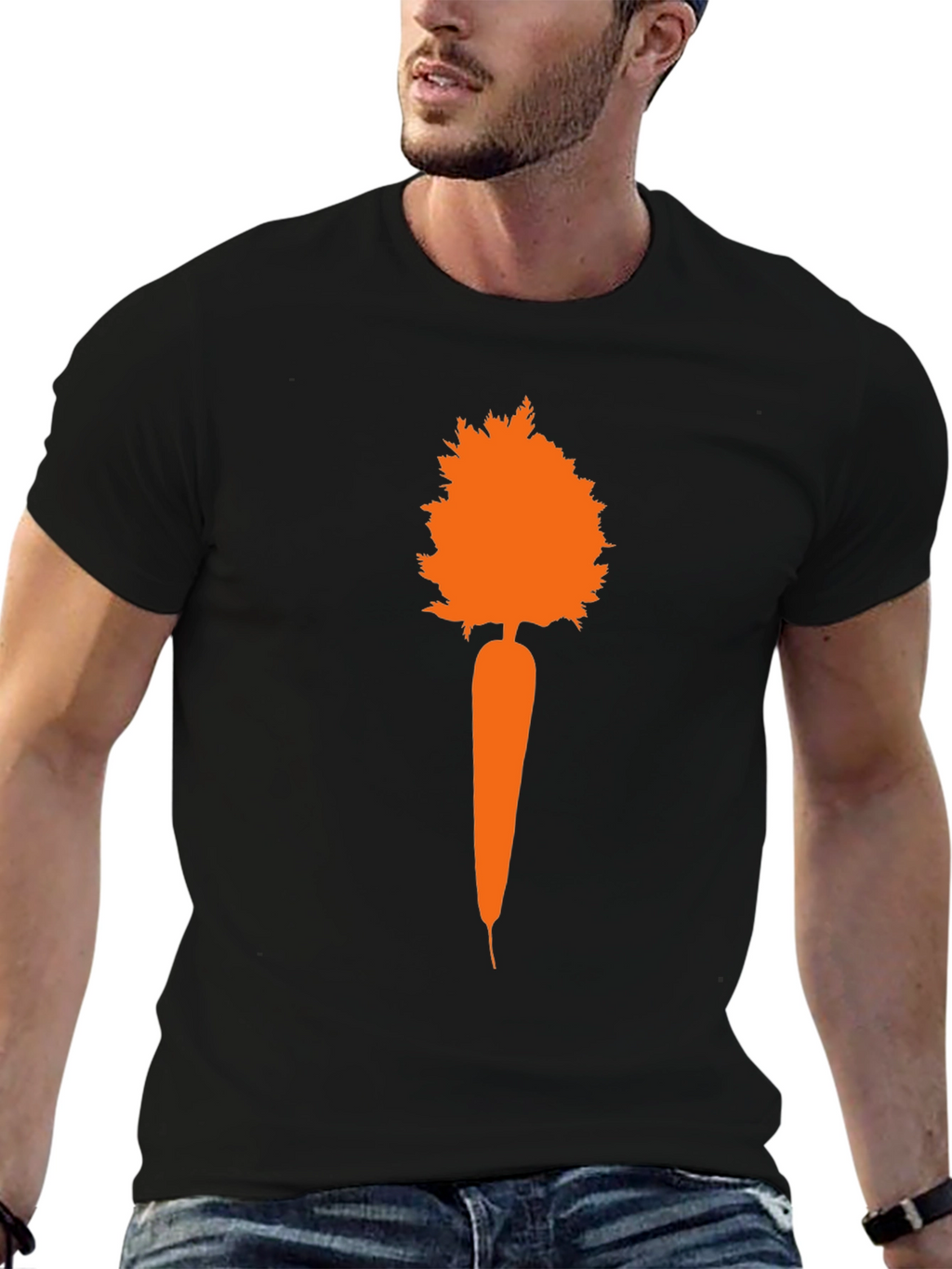 Carrot Tree Graphic Tee - Black Cotton T-Shirt
