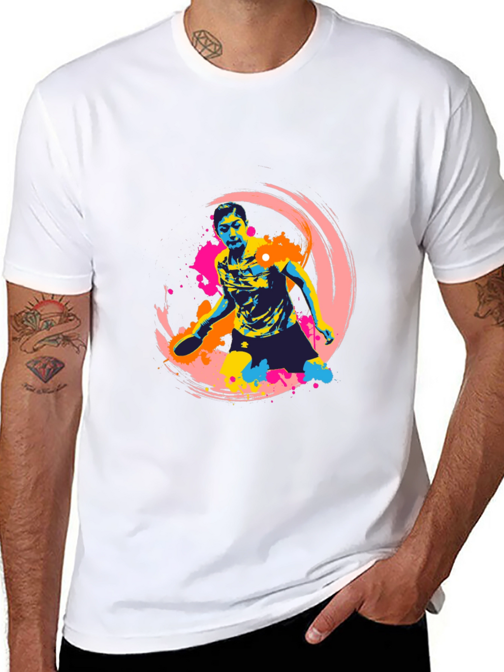 Vibrant Table Tennis Graphic T-Shirt