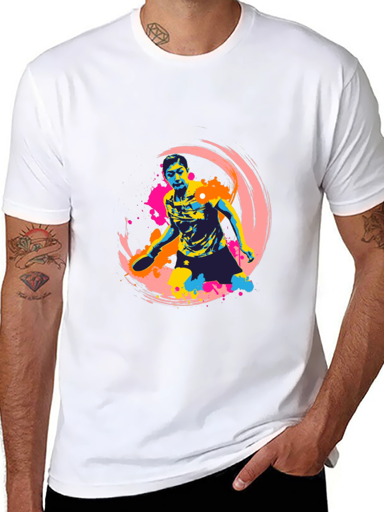 Vibrant Table Tennis Graphic T-Shirt