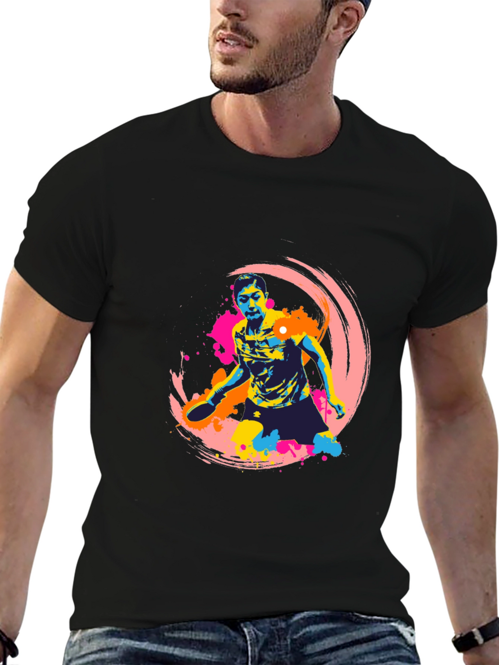 Vibrant Table Tennis Graphic T-Shirt