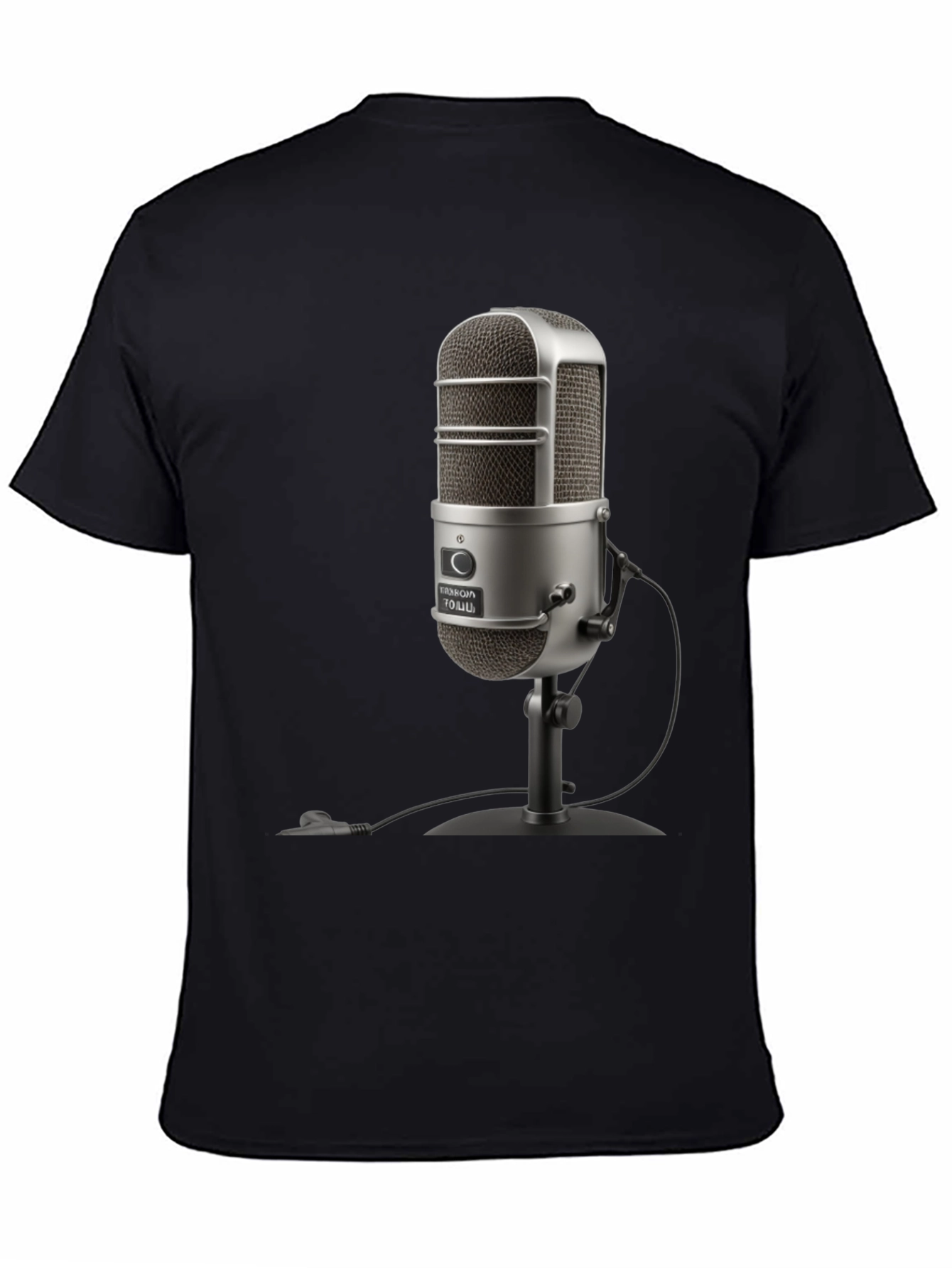 Vintage Microphone Black T-Shirt