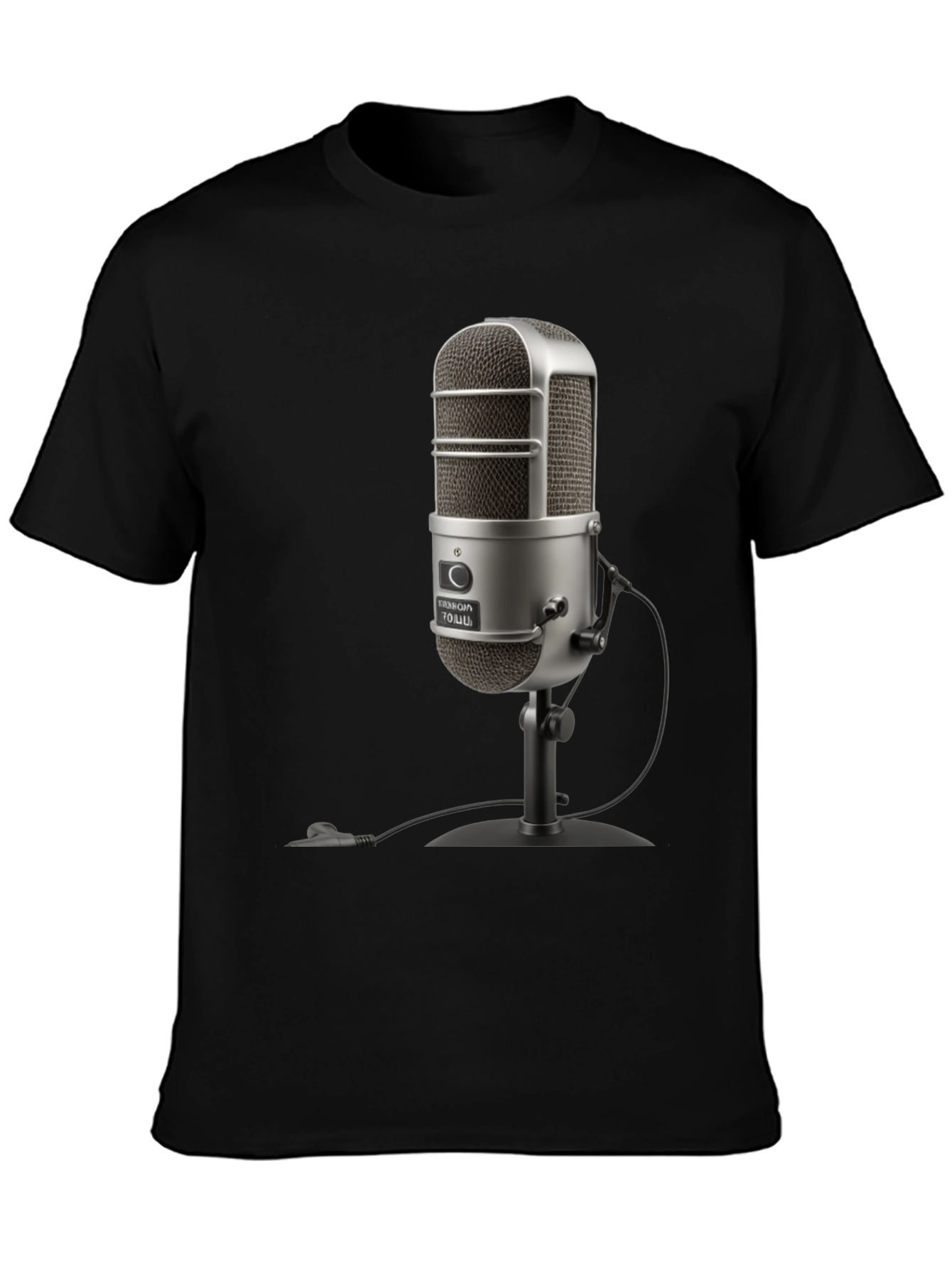 Vintage Microphone Black T-Shirt