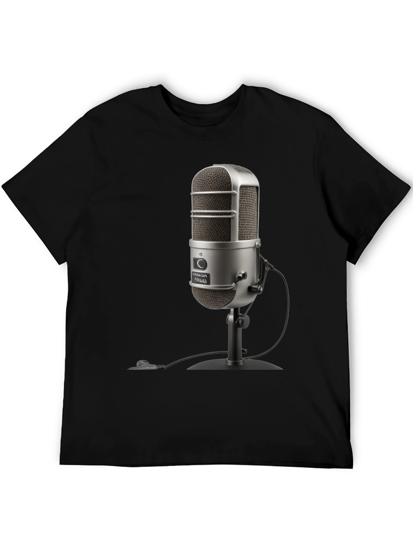 Vintage Microphone Black T-Shirt