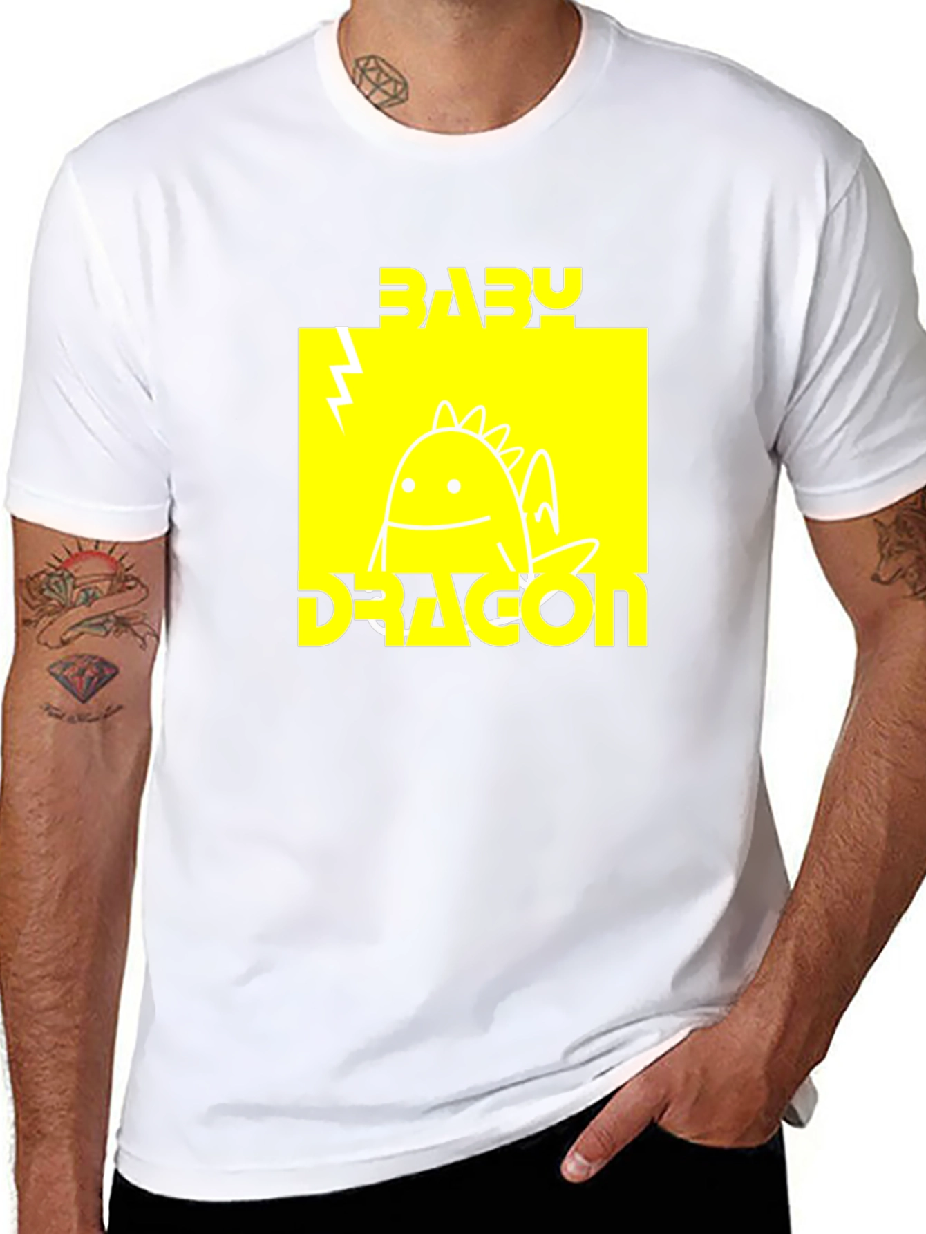 Baby Dragon Graphic T-Shirt - Trendy Novelty Tee