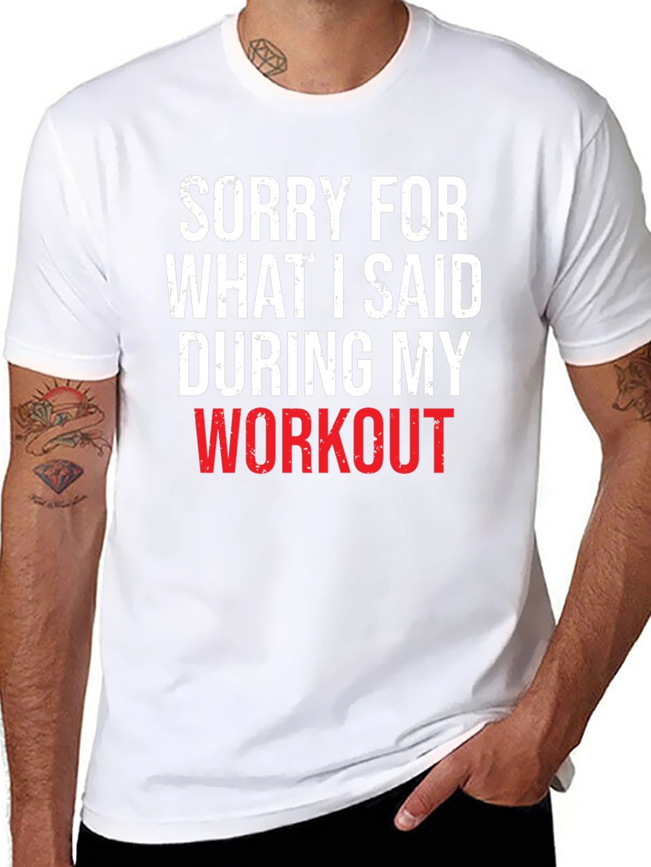 Workout Apology Graphic Tee - Black