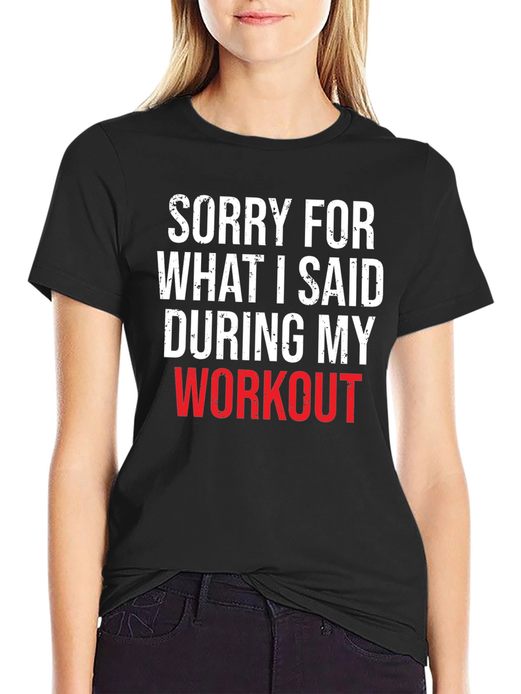 Workout Apology Graphic Tee - Black